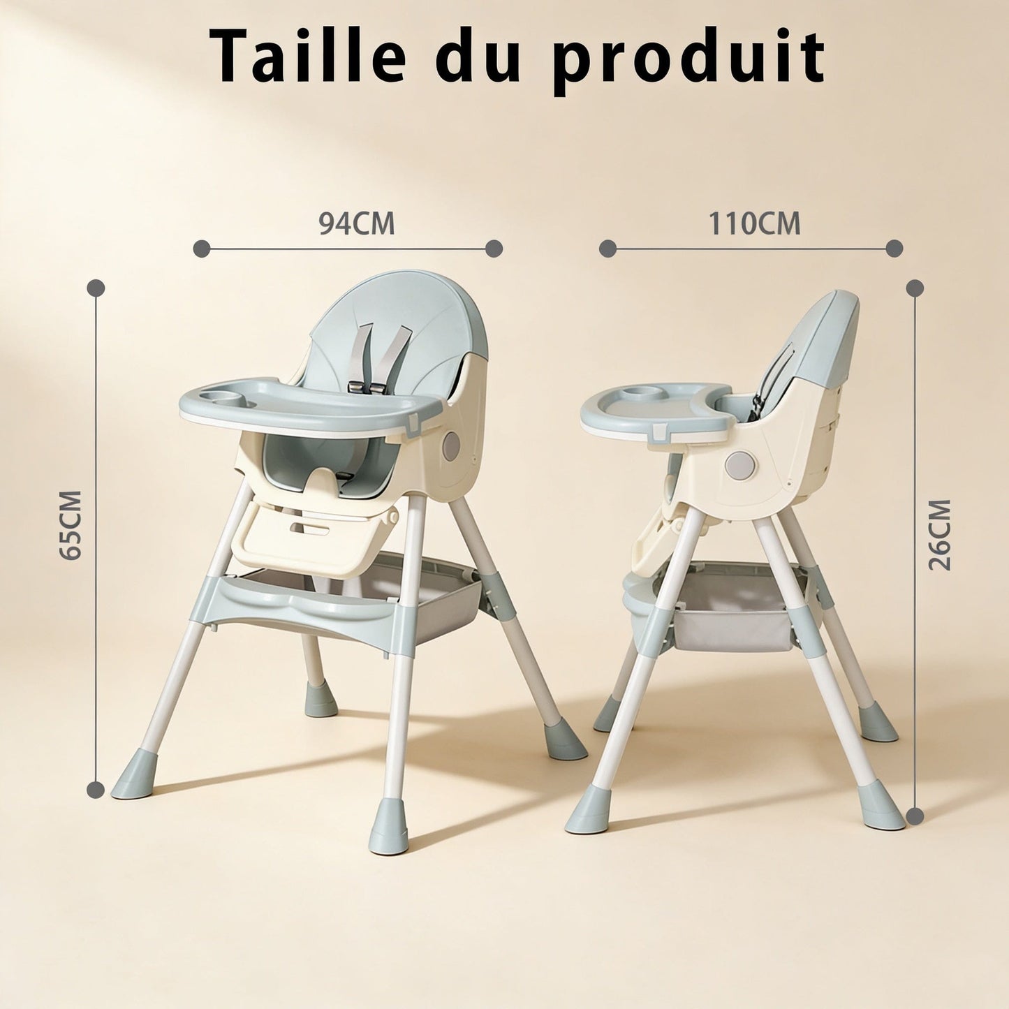 Chaise haute bébé pliable convertible | POUR NOTRE BÉBÉ