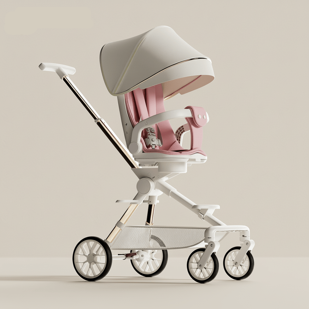 Poussette 3 en 1 compacte | Sécurité & confort bébé