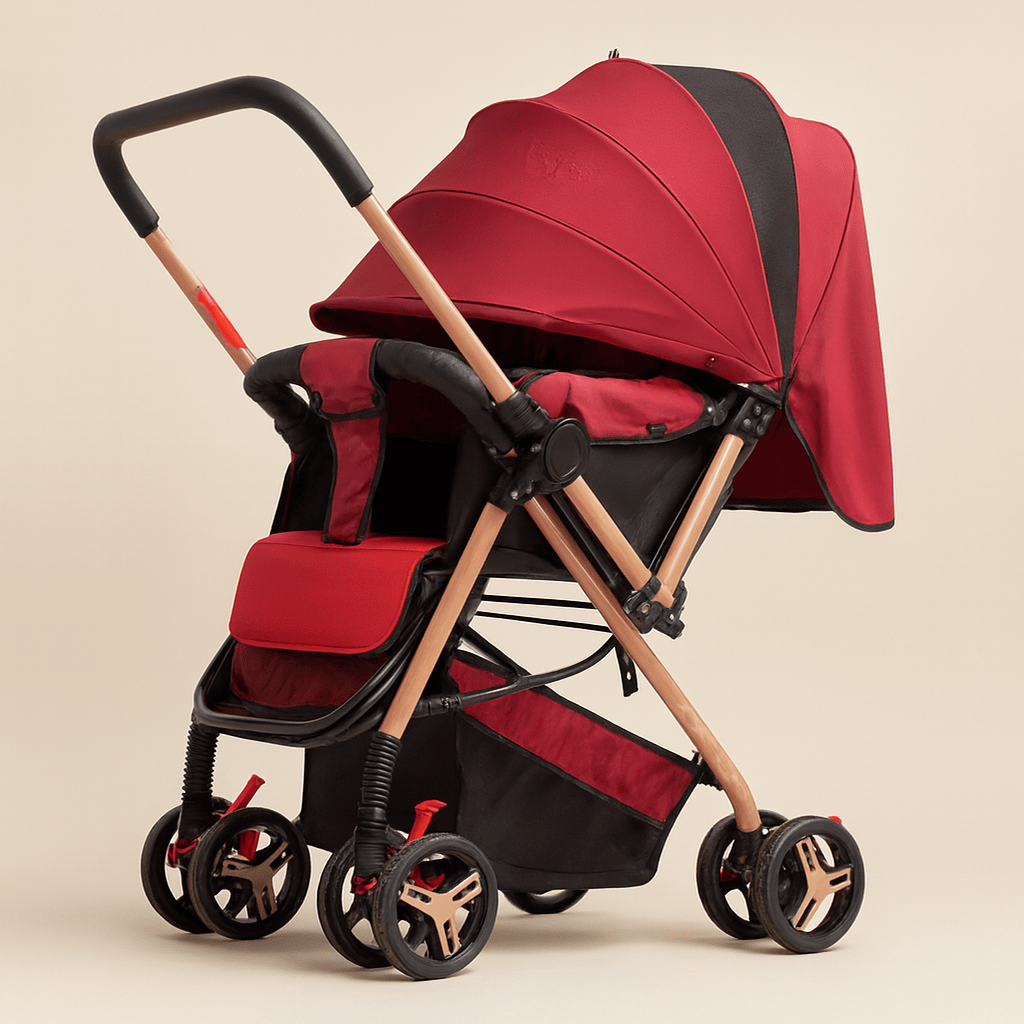 Poussette à quatre roues pliable légère avec fonction bidirectionnelle