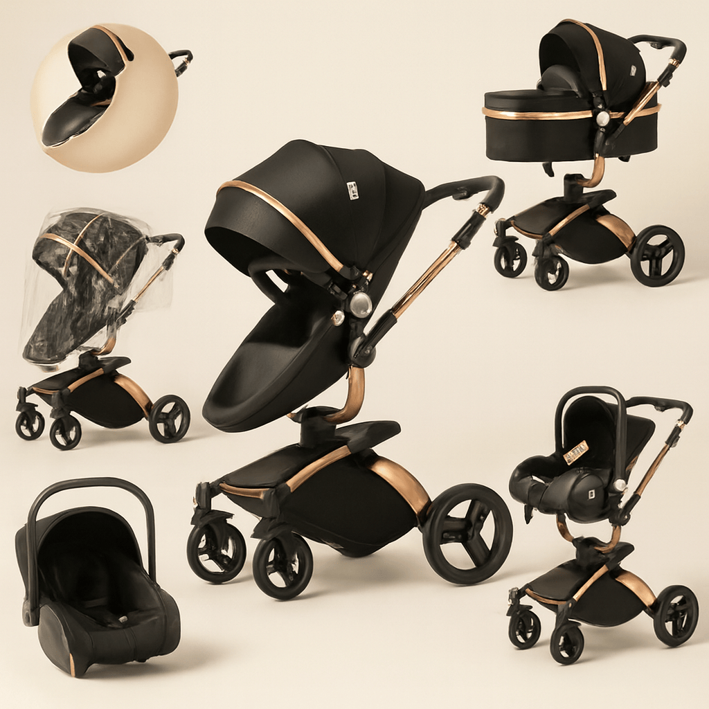 Poussette 3 en 1 rotative bébé