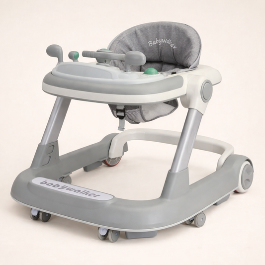 Trotteur Bébé 2 en 1 Pliable avec Plateau d’Activités – Évolutif & Sécurisé