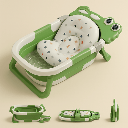 Baignoire bébé pliable avec coussin et thermomètre | POUR NOTRE BÉBÉ