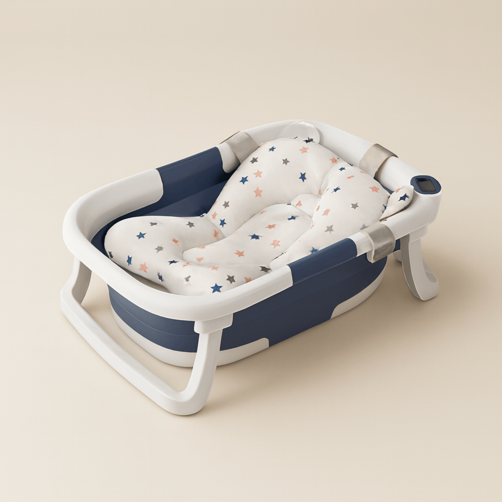 Baignoire bébé pliable silicone avec thermomètre | POUR NOTRE BÉBÉ