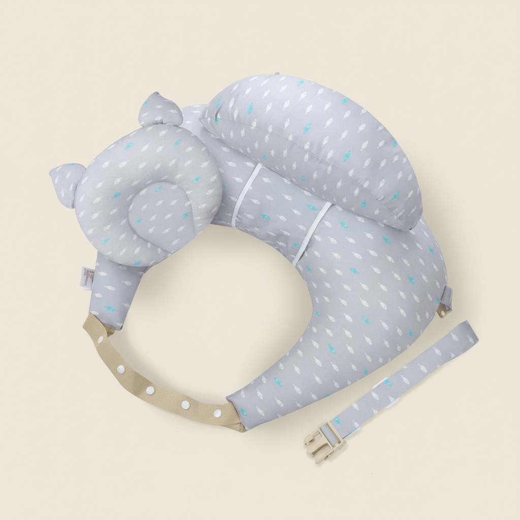 Coussin d’allaitement grossesse ergonomique en coton lavable. Confort, soutien et praticité pour maman et bébé dès la naissance. Disponible chez POUR NOTRE BÉBÉ.