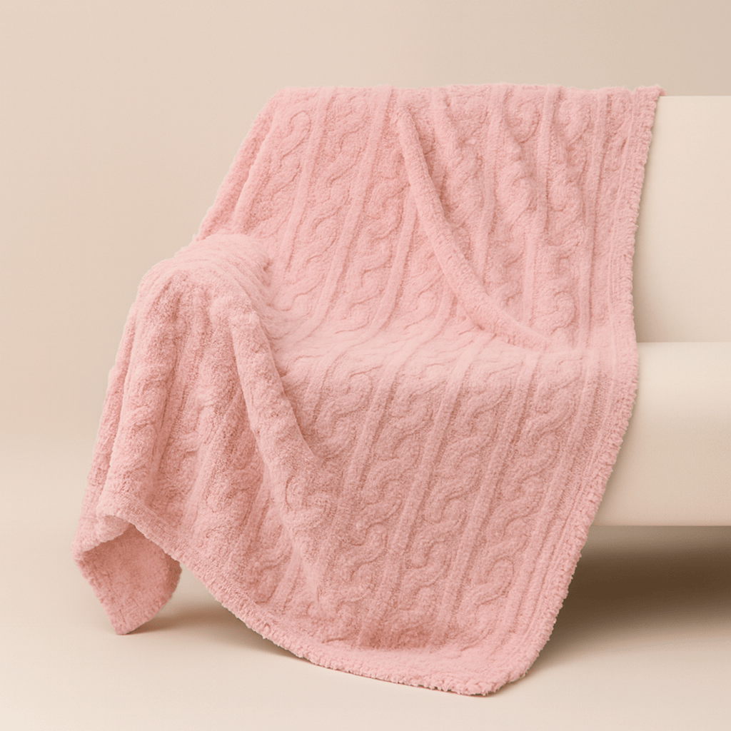 Couverture bébé polaire corail rayée | POUR NOTRE BÉBÉ