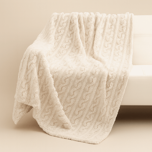 Couverture bébé polaire corail rayée | POUR NOTRE BÉBÉ