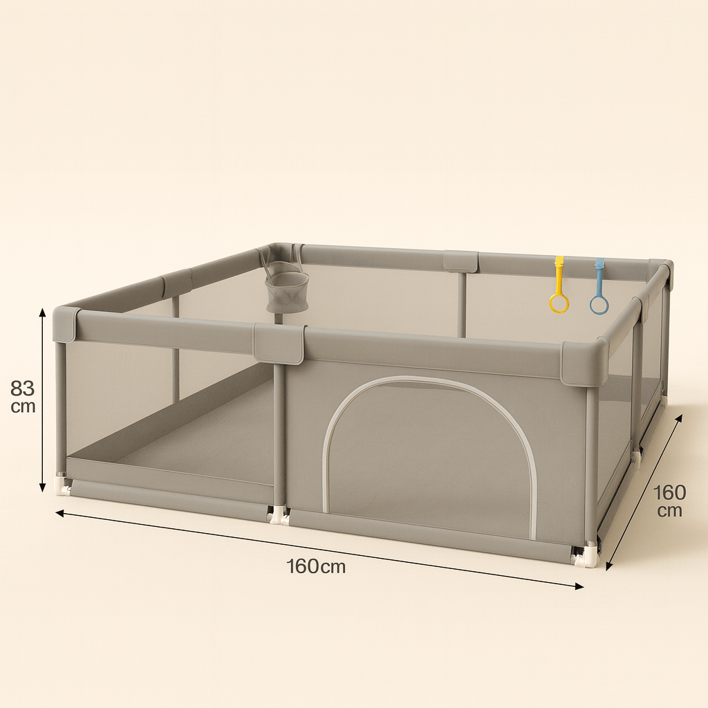 Parc bébé pliable gris | Aire de jeu sécurisée POUR NOTRE BÉBÉ
