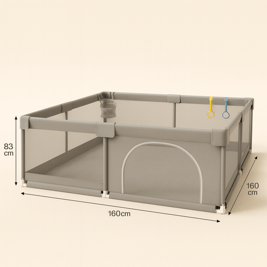 Parc bébé pliable gris | Aire de jeu sécurisée POUR NOTRE BÉBÉ