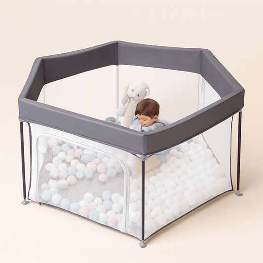 Parc bébé pliable hexagonal avec moustiquaire | POUR NOTRE BÉBÉ