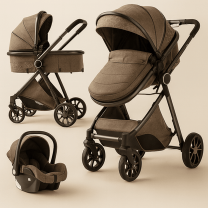 Poussette 3 en 1 compacte bébé