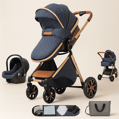 Poussette 3 en 1 compacte bébé