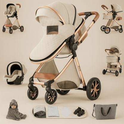 Poussette 3 en 1 compacte bébé