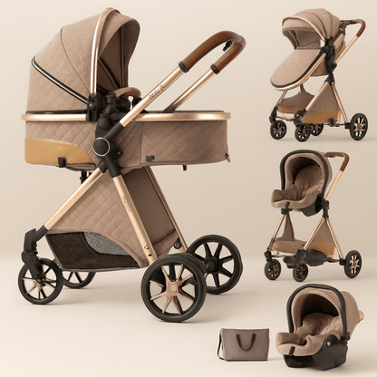 Poussette 3 en 1 compacte bébé