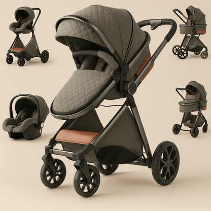 Poussette 3 en 1 compacte bébé