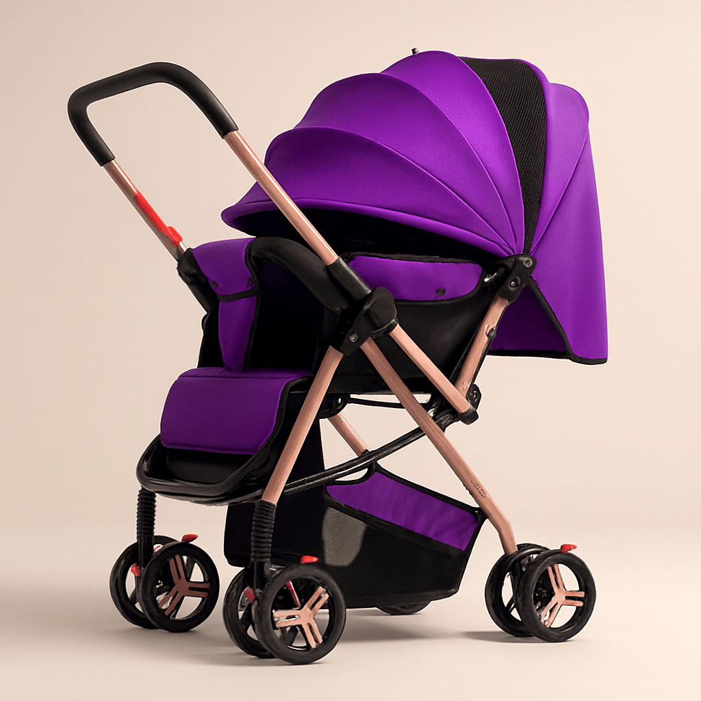 Poussette à quatre roues pliable légère avec fonction bidirectionnelle