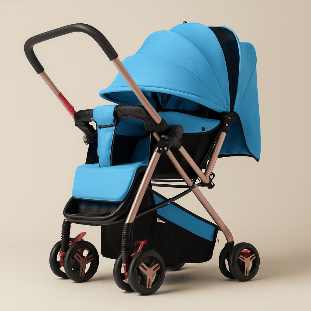 Poussette à quatre roues pliable légère avec fonction bidirectionnelle