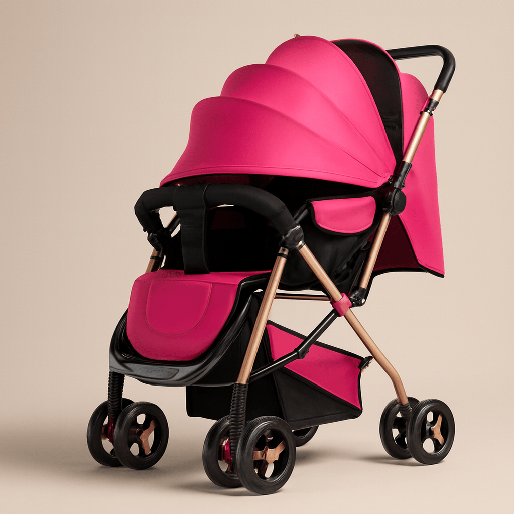 Poussette à quatre roues pliable légère avec fonction bidirectionnelle