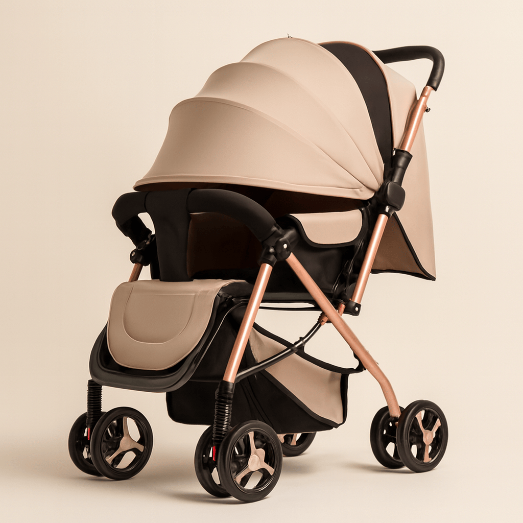 Poussette à quatre roues pliable légère avec fonction bidirectionnelle