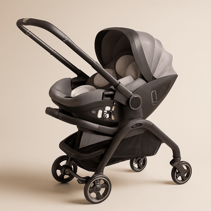 Poussette 3 en 1 compacte | Confort & sécurité bébé