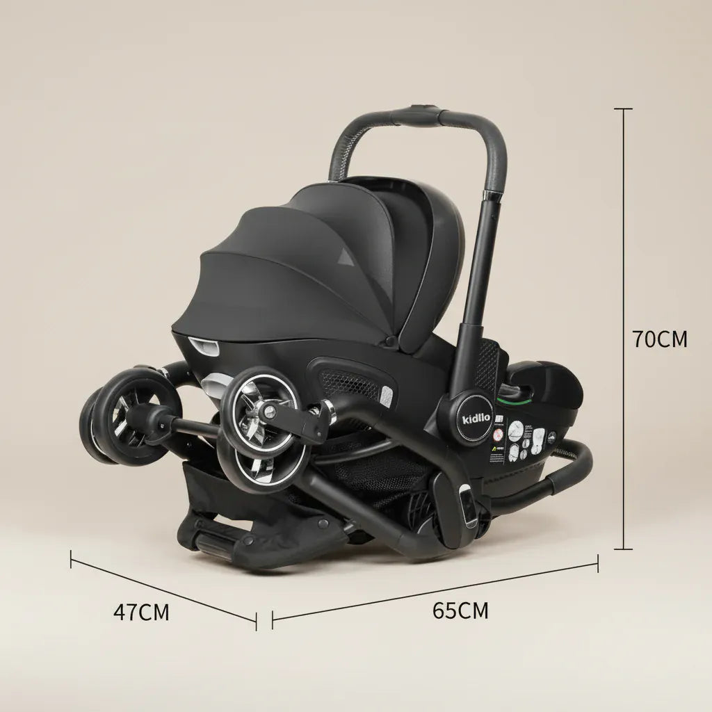 Poussette 3 en 1 compacte | Confort & sécurité bébé