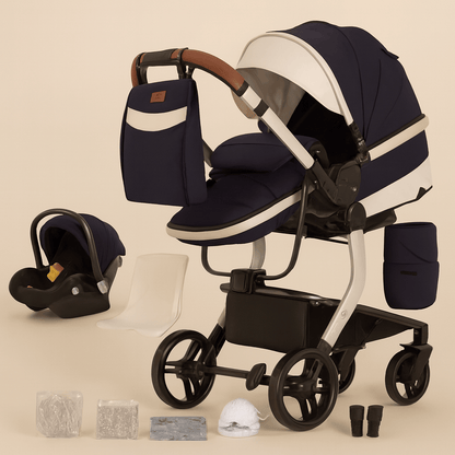 Poussette 3 en 1 bébé pliable