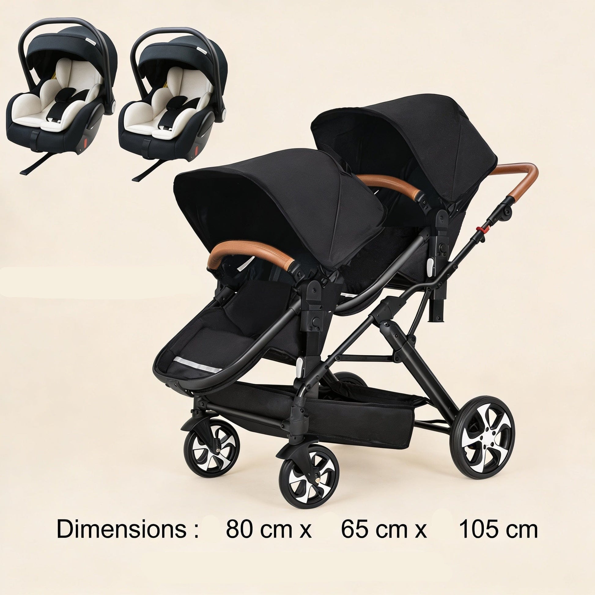 Poussette double 3 en 1 avec sièges auto | POUR NOTRE BÉBÉ