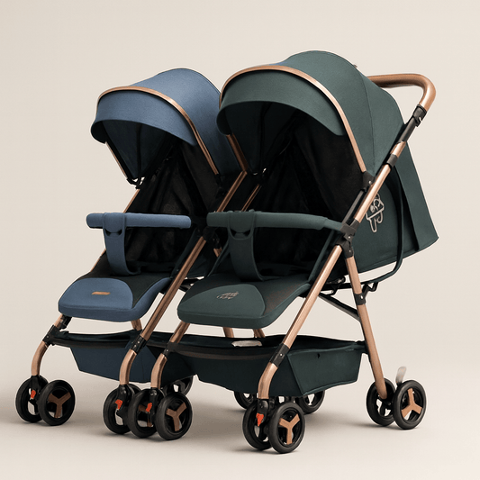 Poussette double compacte – conçue pour les familles avec deux enfants, cette poussette offre confort, sécurité et praticité au quotidien. Grâce à ses assises indépendantes, elle s’adapte aux besoins de chaque enfant, dès la naissance jusqu’à 4 ans.  Confort et sécurité pour vos enfants Chaque siège est équipé d’un canopy protecteur et d’un harnais de sécurité. Les assises réglables permettent une position assise ou allongée, idéale pour les siestes ou les moments de découverte. La structure robuste assure 