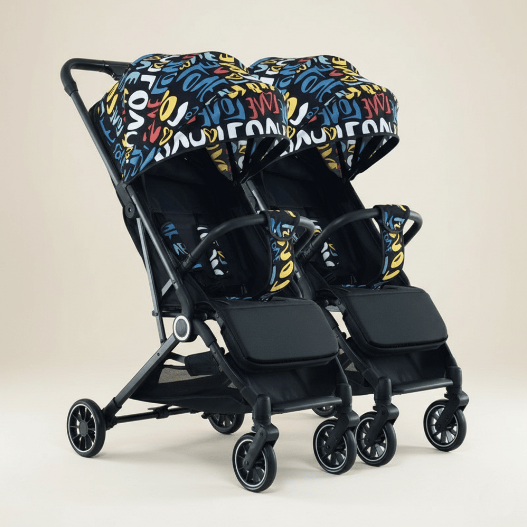Poussette double côte à côte pliable | POUR NOTRE BÉBÉ