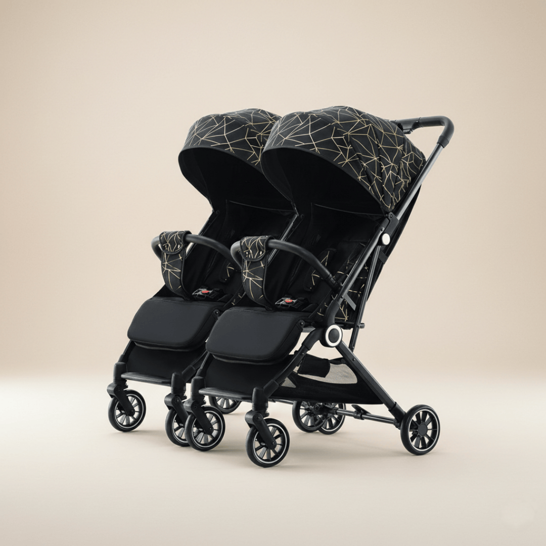 Poussette double côte à côte pliable | POUR NOTRE BÉBÉ