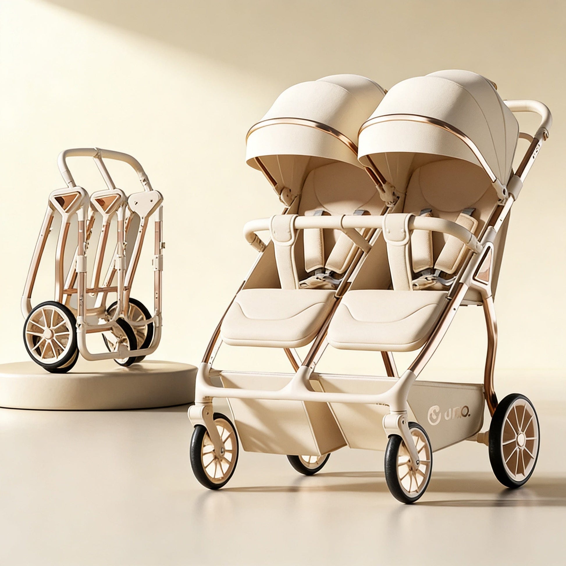Poussette double jumeaux pliable et compacte | POUR NOTRE BÉBÉ