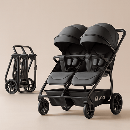 Poussette double jumeaux pliable et compacte | POUR NOTRE BÉBÉ