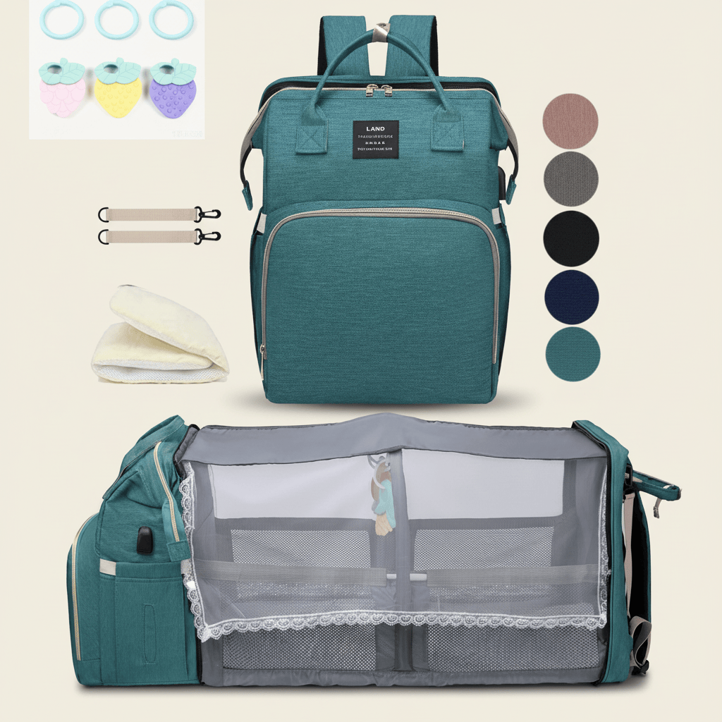 Sac à dos à langer multifonction avec lit pliable | POUR NOTRE BÉBÉ