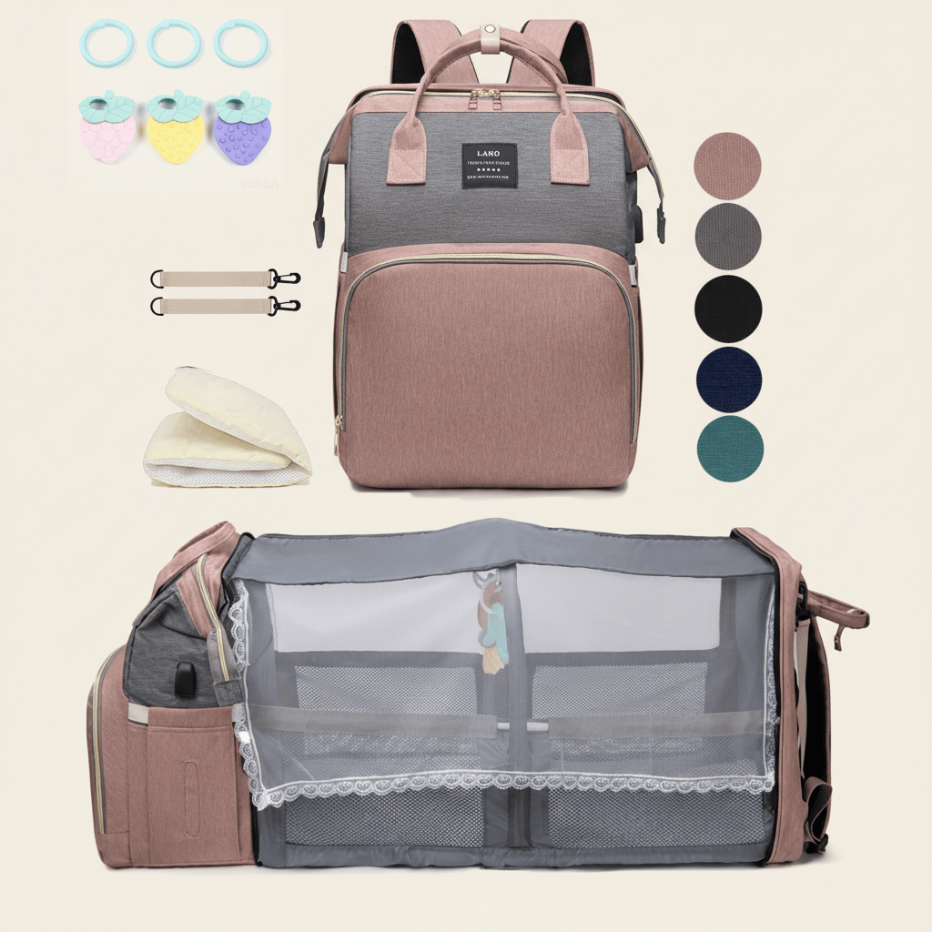 Sac à dos à langer multifonction avec lit pliable | POUR NOTRE BÉBÉ