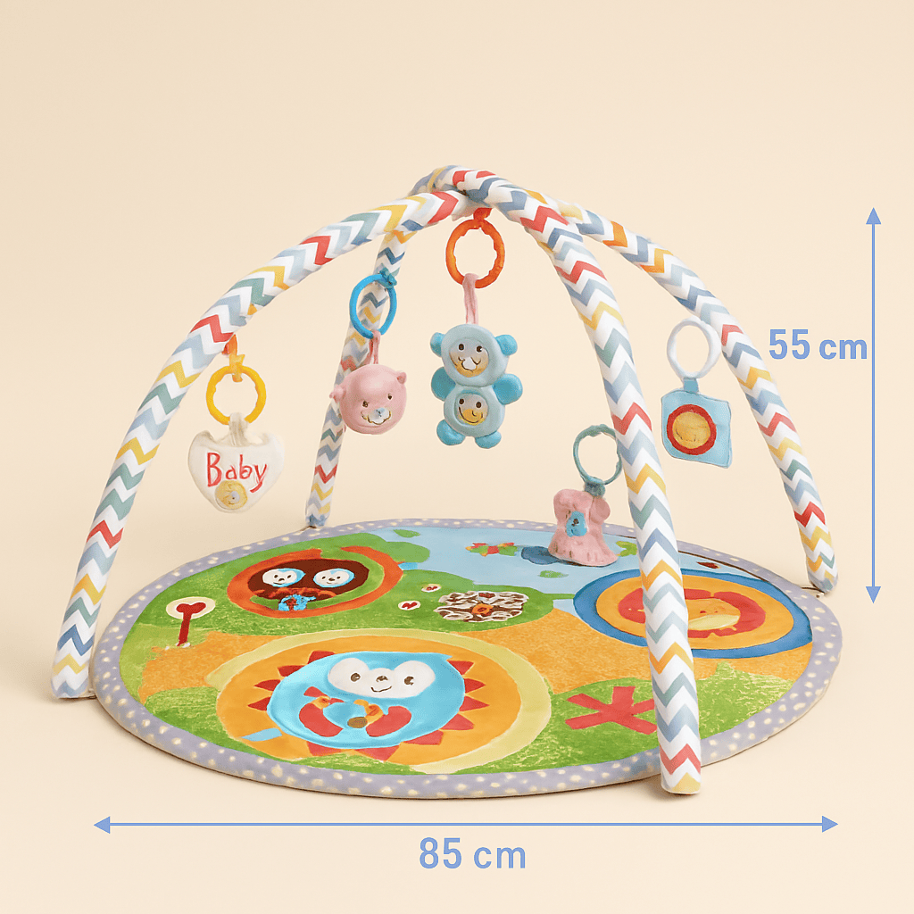Tapis d’éveil bébé fille avec jouets | POUR NOTRE BÉBÉ