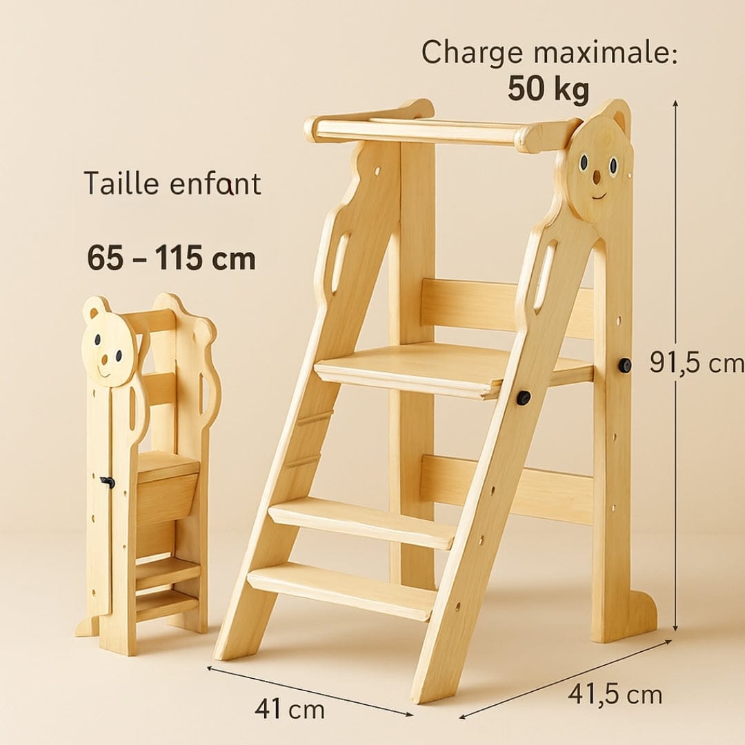 Tour d’observation enfant en bois réglable | POUR NOTRE BÉBÉ